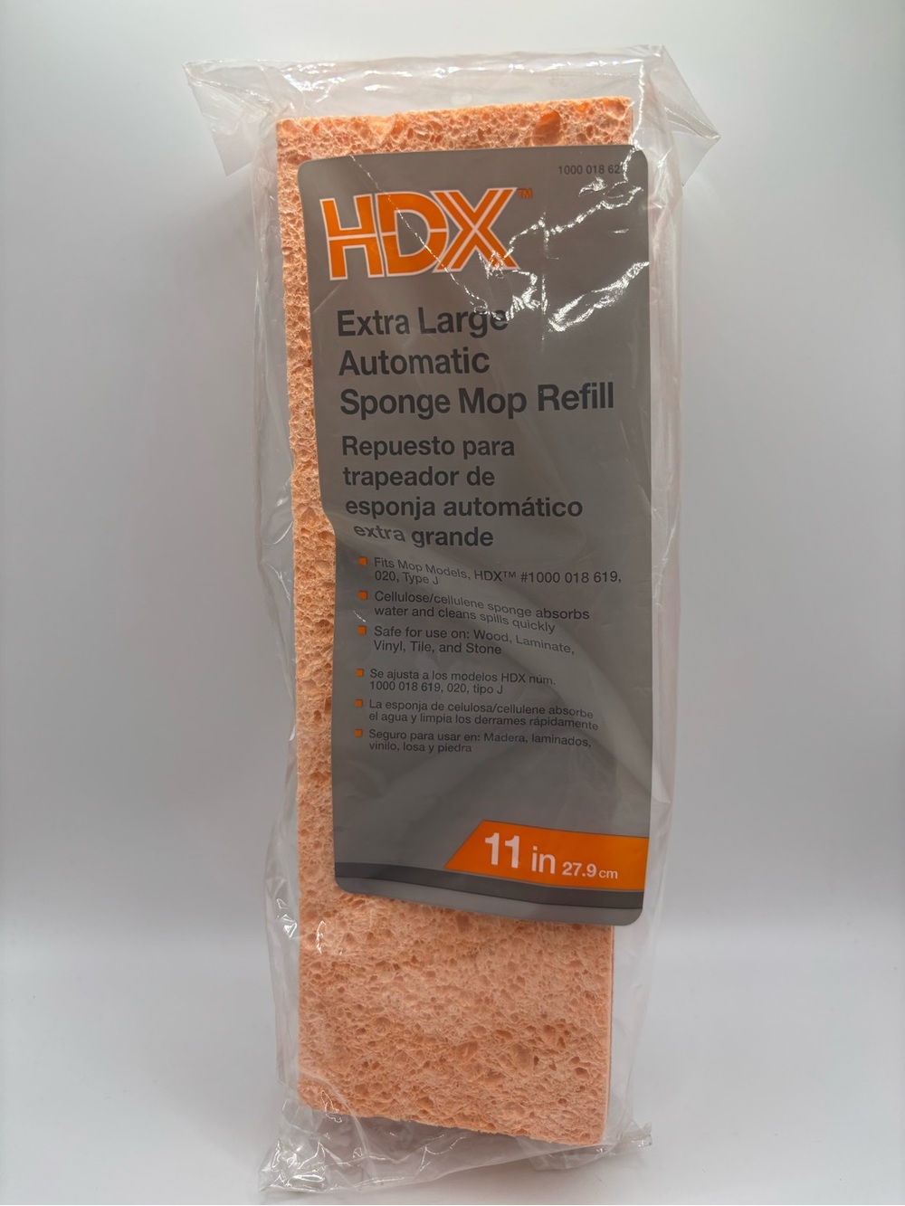 HDX Extra Large Automatic Sponge Mop Refill Type J 11” Orange Made in USA